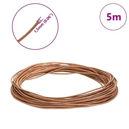 Kožený Provázek Hnědá Ø1,5 Mm X 5 M Kůže