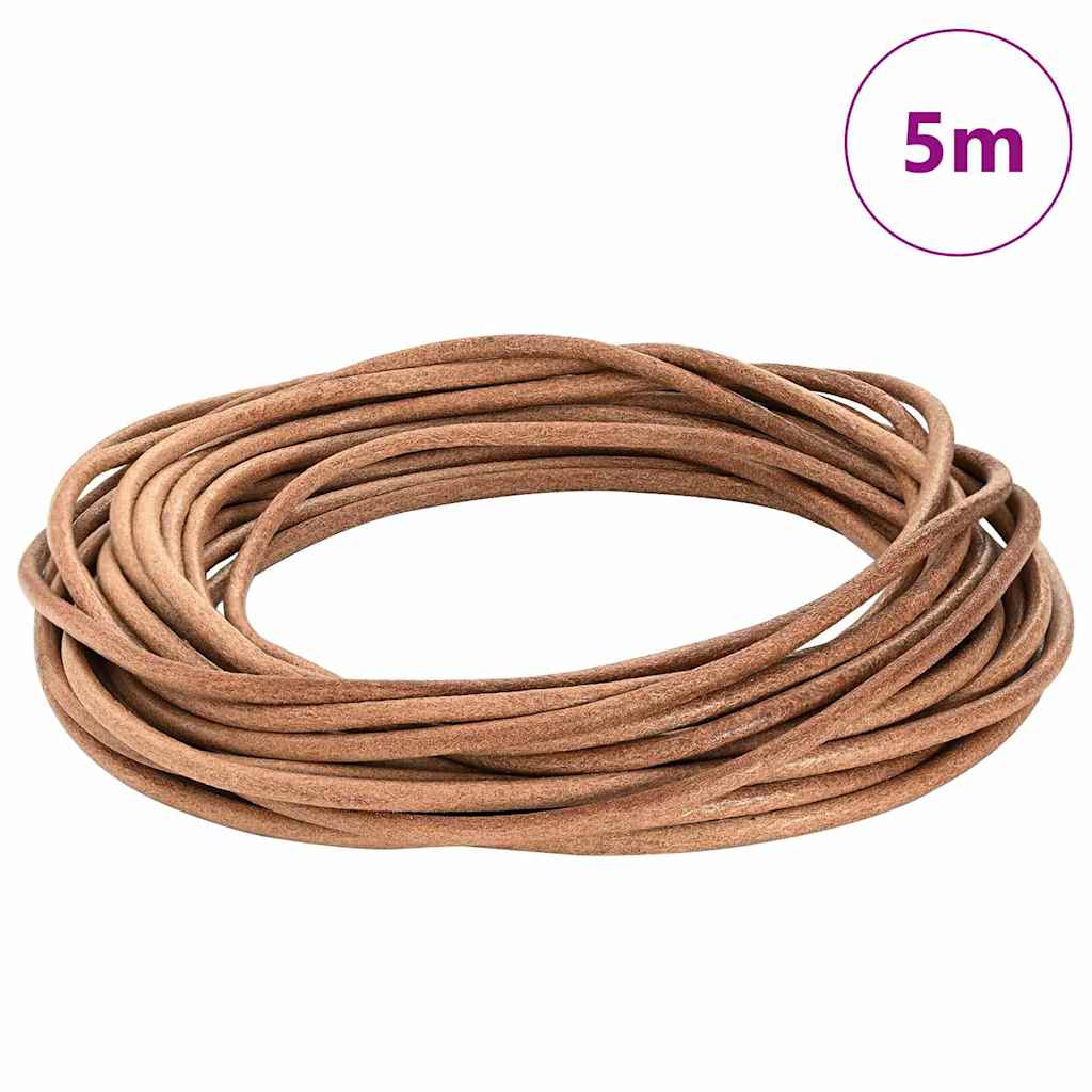 Kožený Provázek Hnědá Ø4 Mm X 5 M Kůže