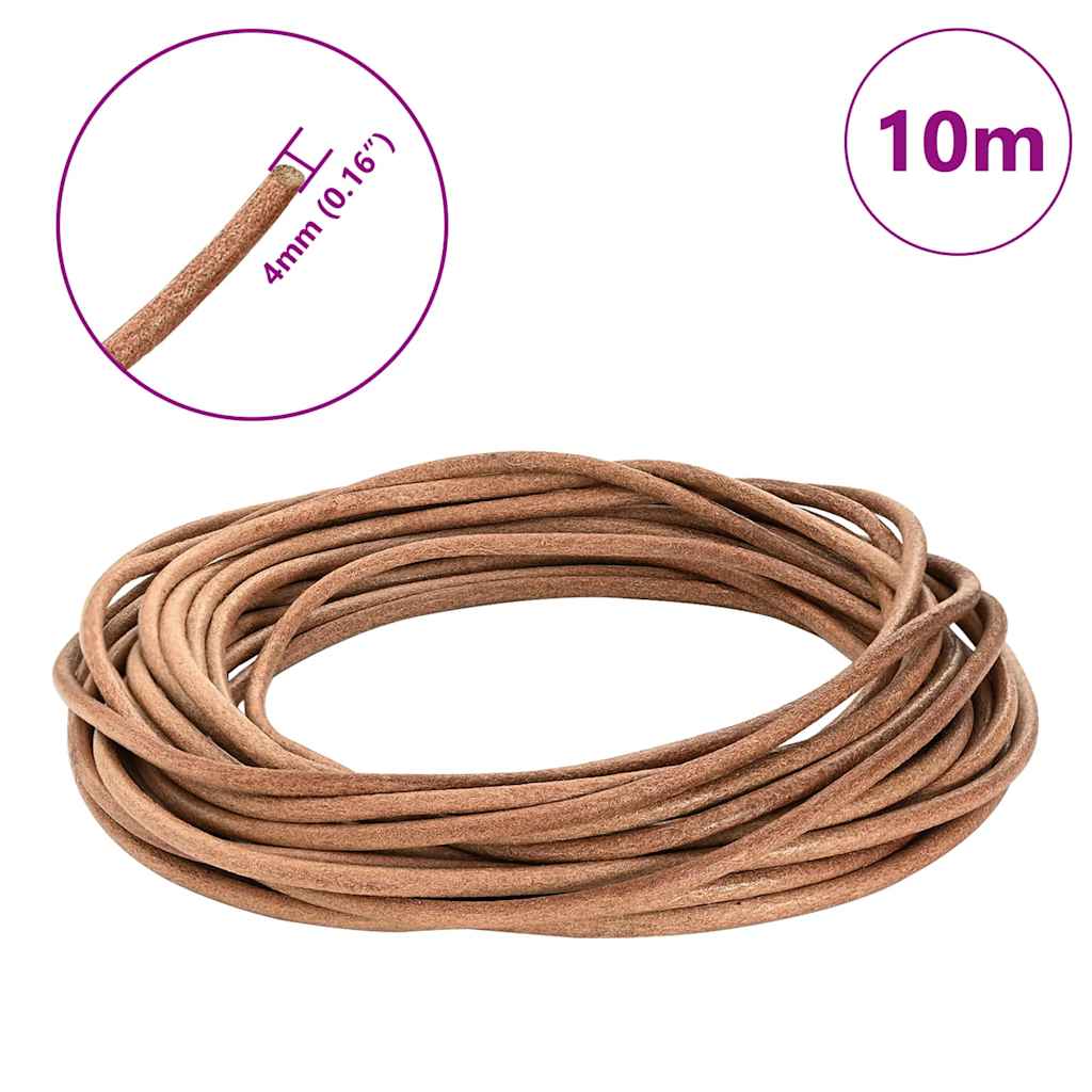 Kožený Provázek Hnědá Ø4 Mm X 10 M Kůže
