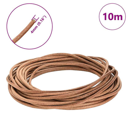 Kožený Provázek Hnědá Ø4 Mm X 10 M Kůže