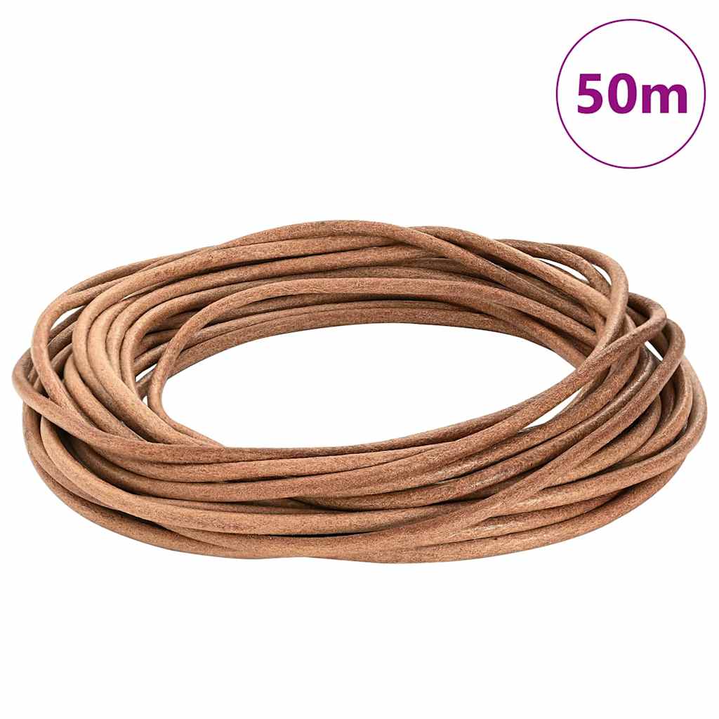 Kožený Provázek Hnědá Ø4 Mm X 50 M Kůže