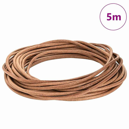 Kožený Provázek Hnědá Ø5 Mm X 5 M Kůže