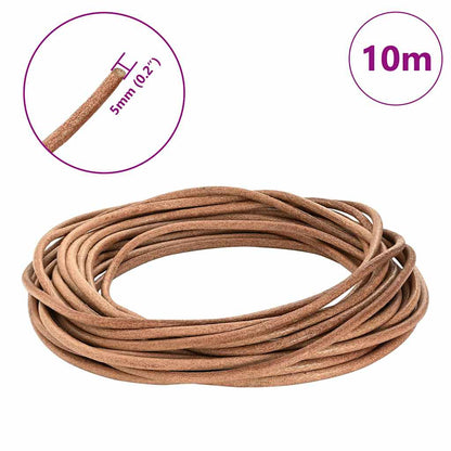 Kožený Provázek Hnědá Ø5 Mm X 10 M Kůže