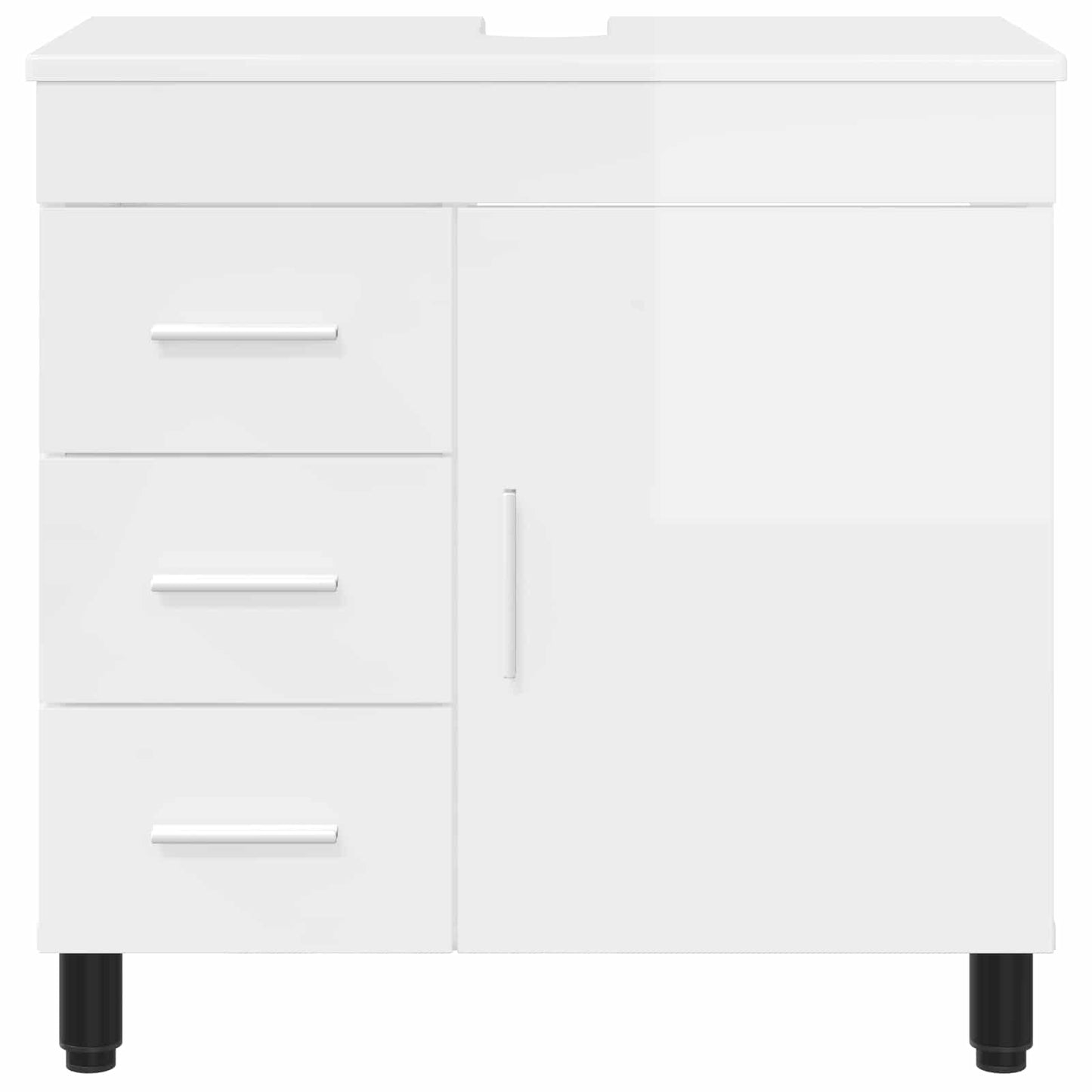 Umývadlo Do Koupelny Bílá S Vysokým Leskem 60 X 35 X 60 Cm