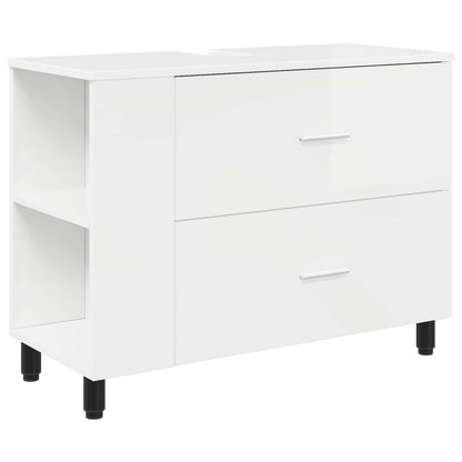 Umývadlo Do Koupelny Bílá S Vysokým Leskem 80 X 35 X 60 Cm