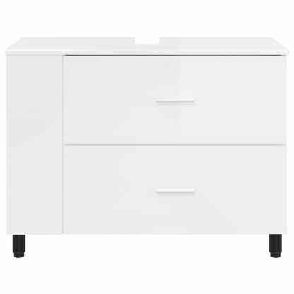 Umývadlo Do Koupelny Bílá S Vysokým Leskem 80 X 35 X 60 Cm