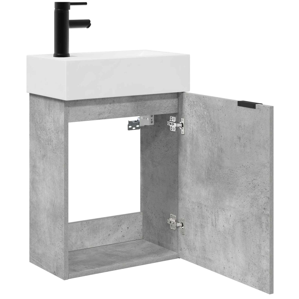 Koupelnová Skříňka S Baterií Betonově Šedá 45,5 X 22,5 X 84 Cm