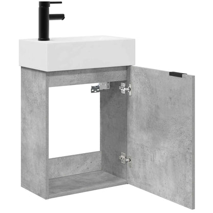 Koupelnová Skříňka S Baterií Betonově Šedá 45,5 X 22,5 X 84 Cm