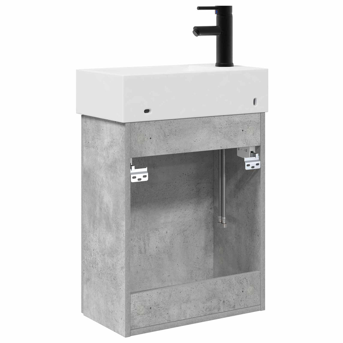 Koupelnová Skříňka S Baterií Betonově Šedá 45,5 X 22,5 X 84 Cm