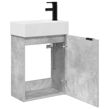 Koupelnová Skříňka S Baterií Betonově Šedá 45,5 X 22,5 X 84 Cm