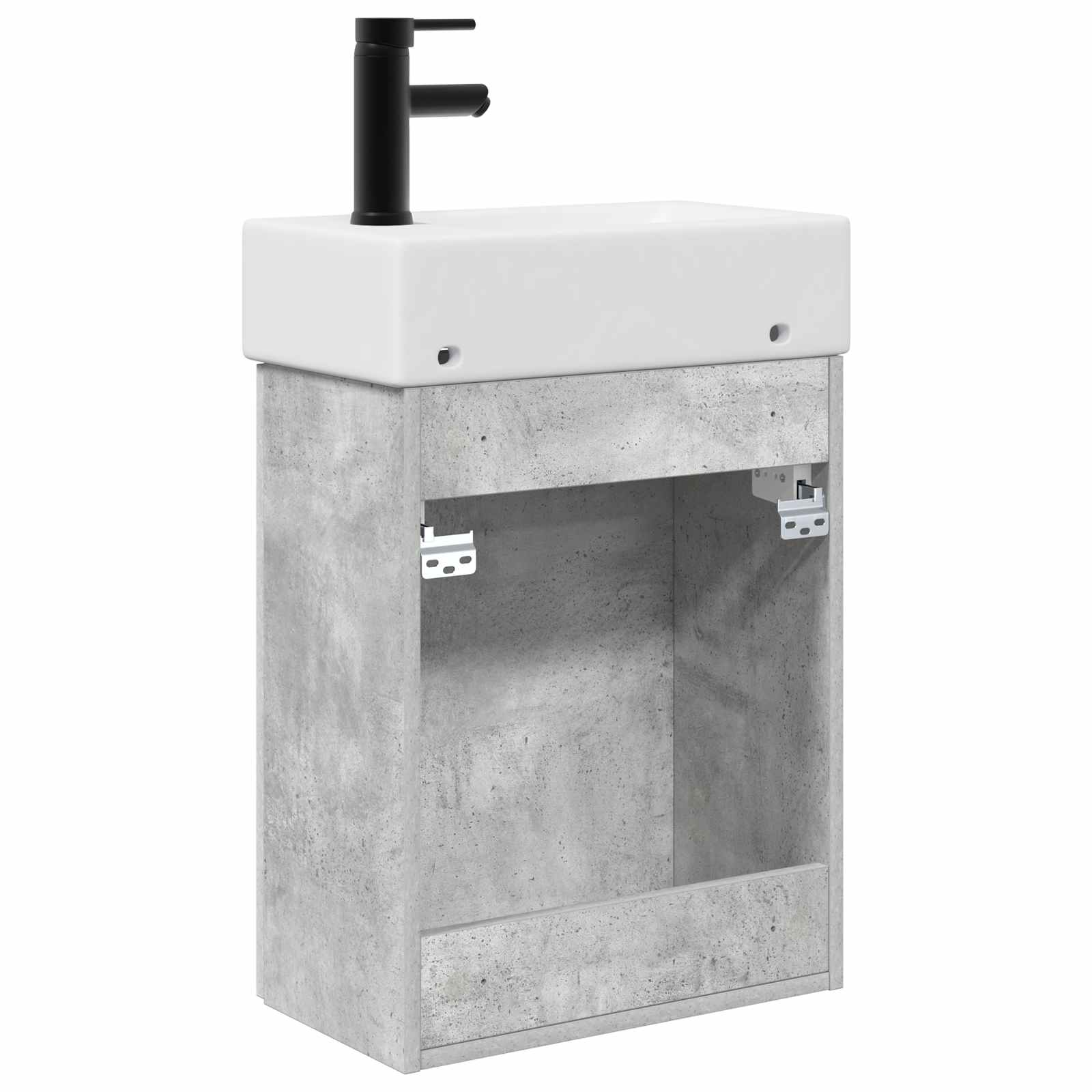 Koupelnová Skříňka S Baterií Betonově Šedá 45,5 X 22,5 X 84 Cm