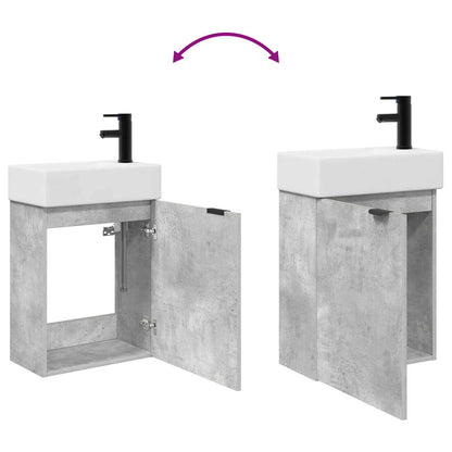 Koupelnová Skříňka S Baterií Betonově Šedá 45,5 X 22,5 X 84 Cm