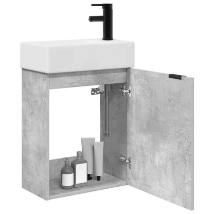 Koupelnová Skříňka S Baterií Betonově Šedá 45,5 X 22,5 X 84 Cm