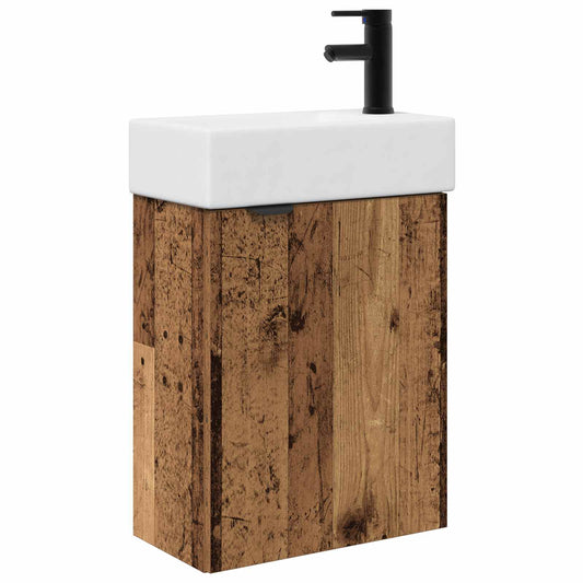 Koupelnová Skříňka S Baterií Staré Dřevo 45,5 X 22,5 X 84 Cm