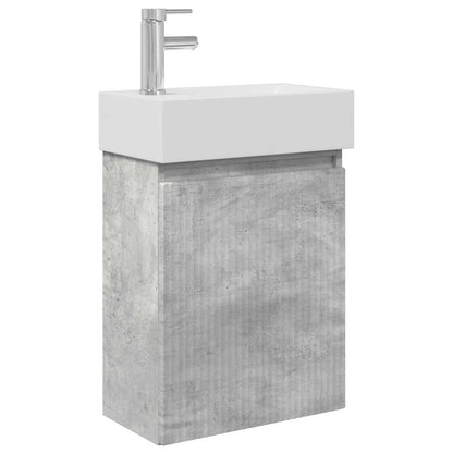 Koupelnová Skříňka S Baterií Betonově Šedá 45,5 X 22,5 X 84 Cm
