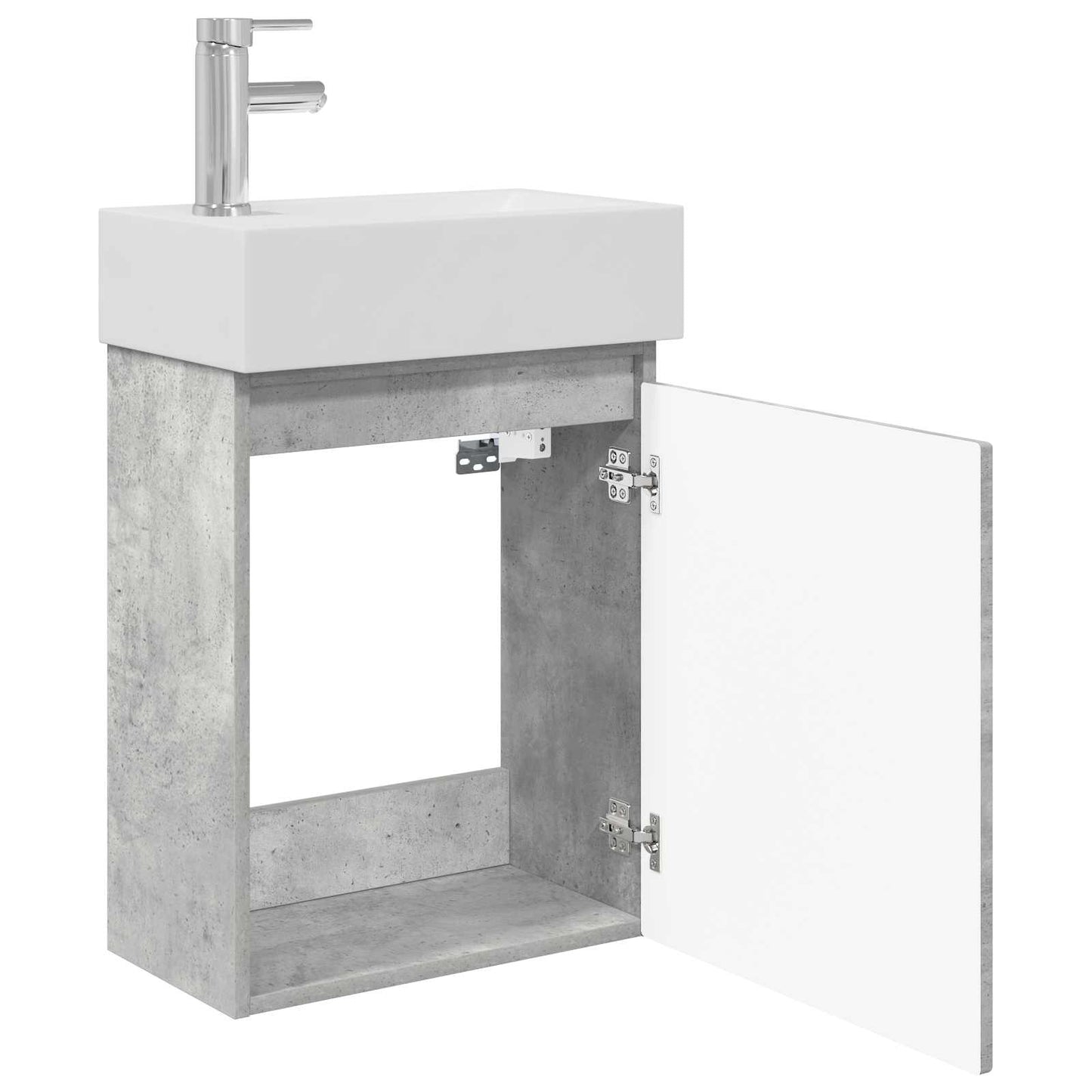Koupelnová Skříňka S Baterií Betonově Šedá 45,5 X 22,5 X 84 Cm