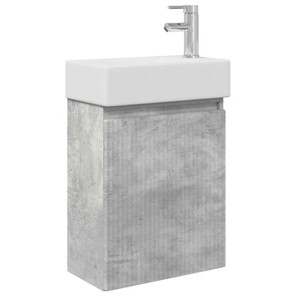 Koupelnová Skříňka S Baterií Betonově Šedá 45,5 X 22,5 X 84 Cm