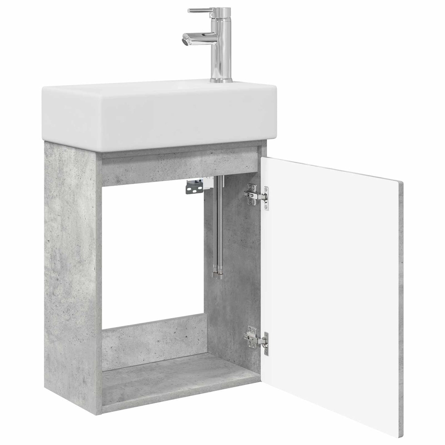 Koupelnová Skříňka S Baterií Betonově Šedá 45,5 X 22,5 X 84 Cm