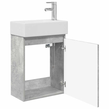 Koupelnová Skříňka S Baterií Betonově Šedá 45,5 X 22,5 X 84 Cm
