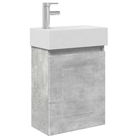 Koupelnová Skříňka S Baterií Betonově Šedá 45,5 X 22,5 X 84 Cm