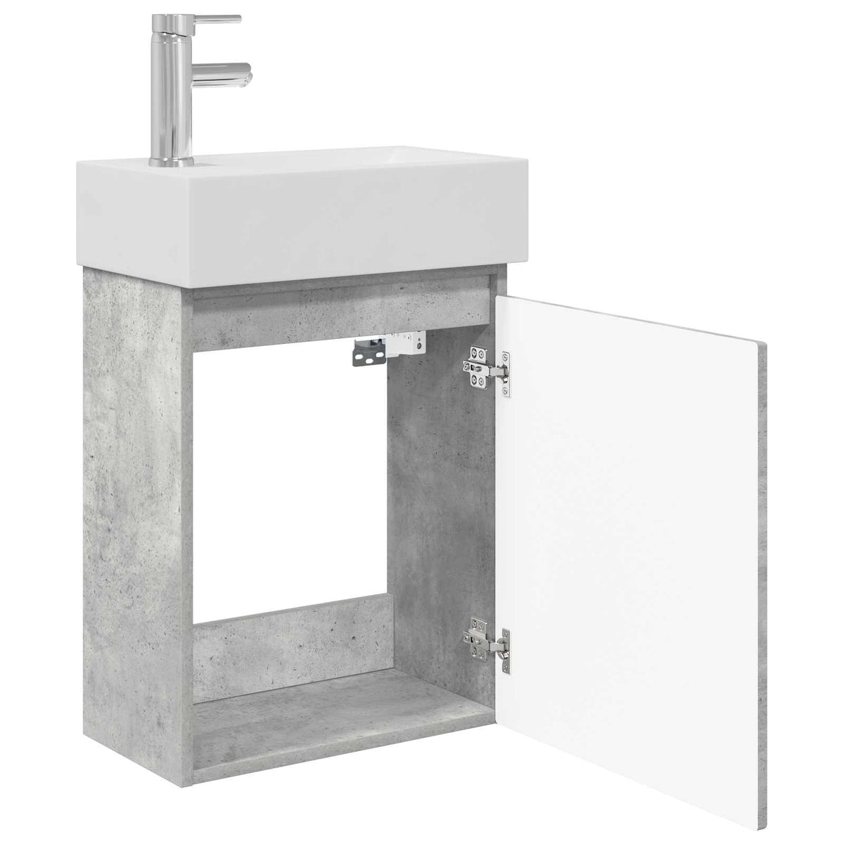Koupelnová Skříňka S Baterií Betonově Šedá 45,5 X 22,5 X 84 Cm