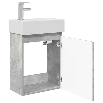 Koupelnová Skříňka S Baterií Betonově Šedá 45,5 X 22,5 X 84 Cm