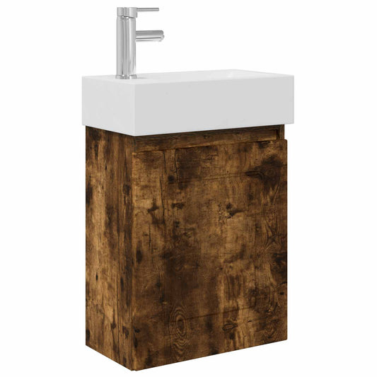 Koupelnová Skříňka S Baterií Kouřový Dub 45,5 X 22,5 X 84 Cm