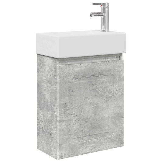 Koupelnová Skříňka S Baterií Betonově Šedá 45,5 X 22,5 X 84 Cm