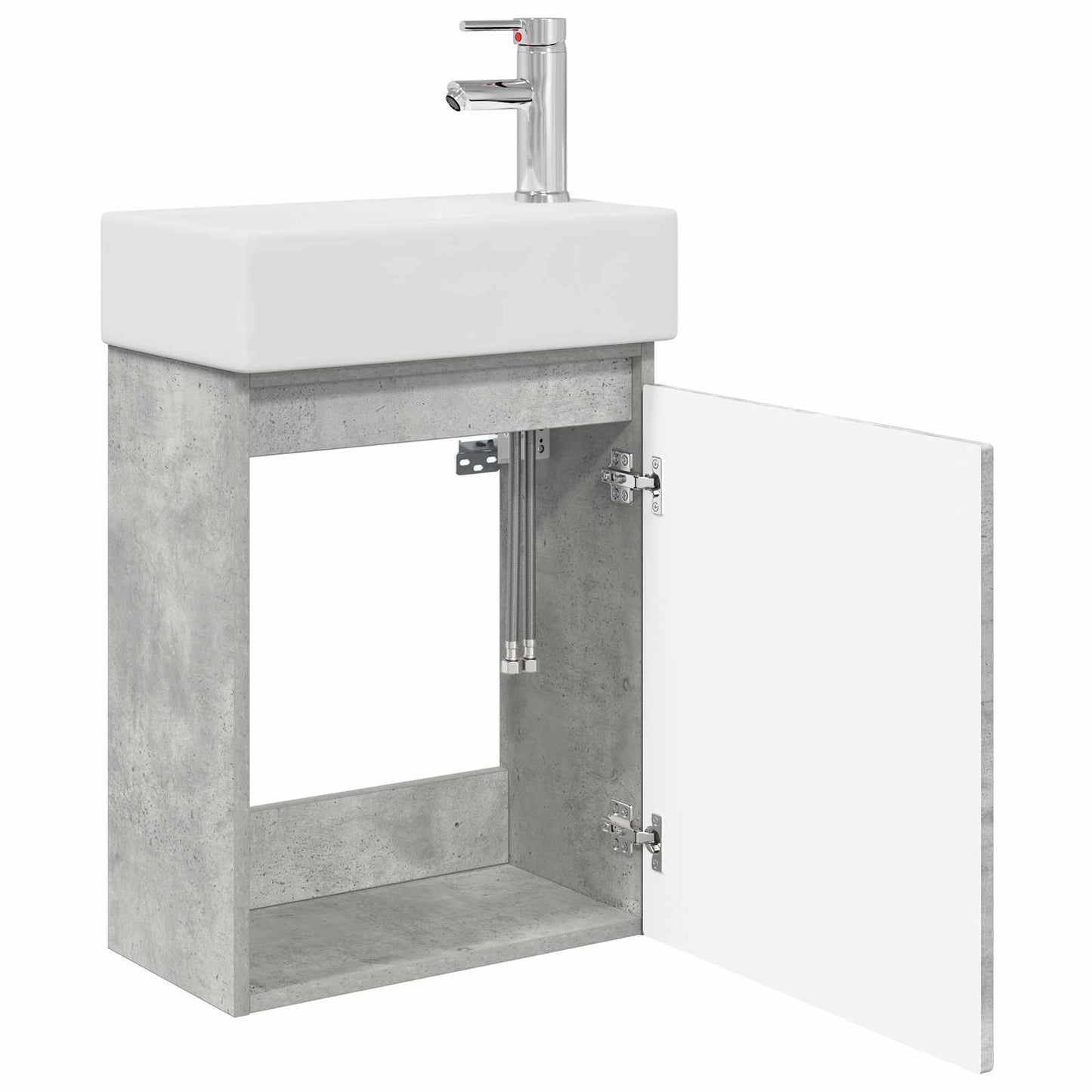 Koupelnová Skříňka S Baterií Betonově Šedá 45,5 X 22,5 X 84 Cm