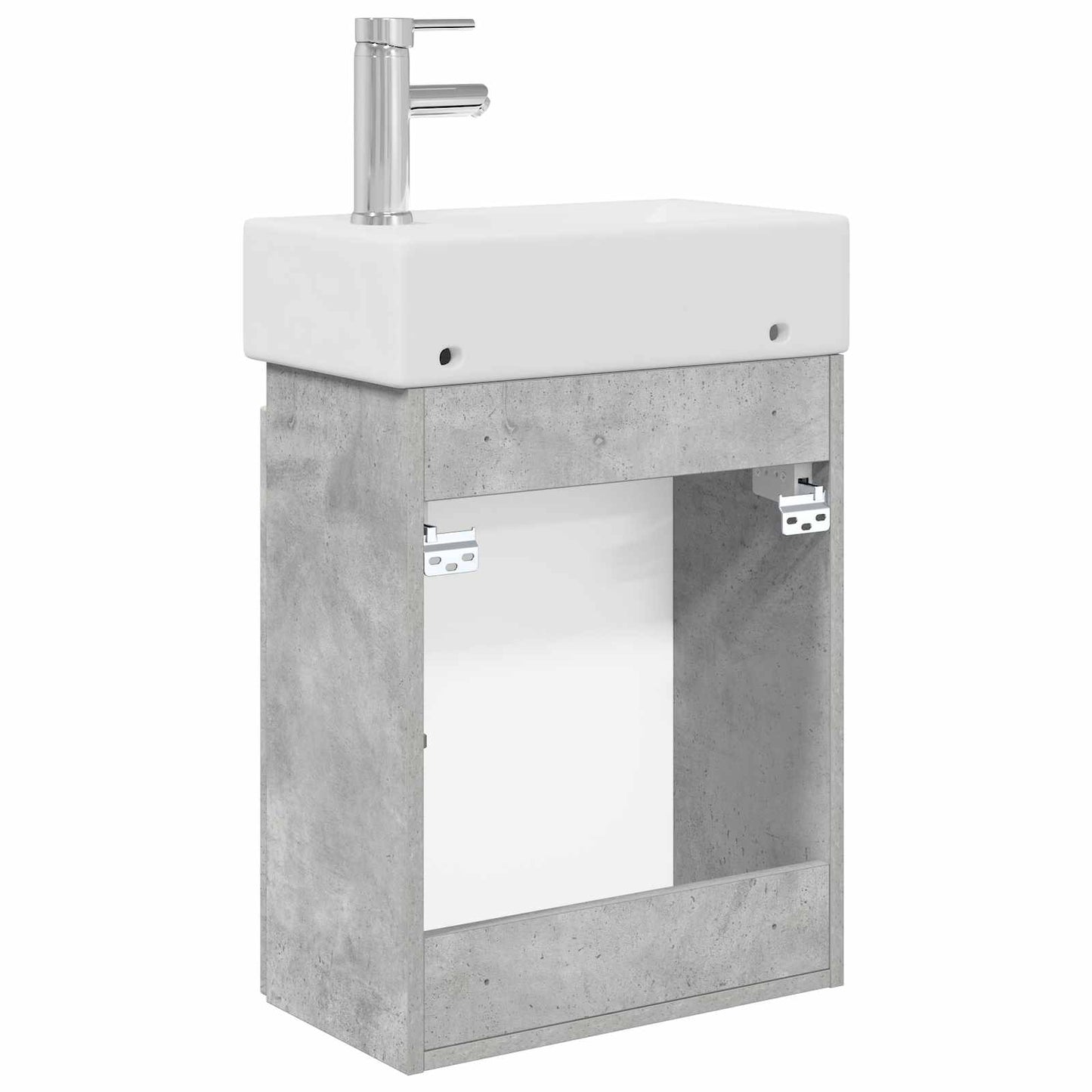 Koupelnová Skříňka S Baterií Betonově Šedá 45,5 X 22,5 X 84 Cm