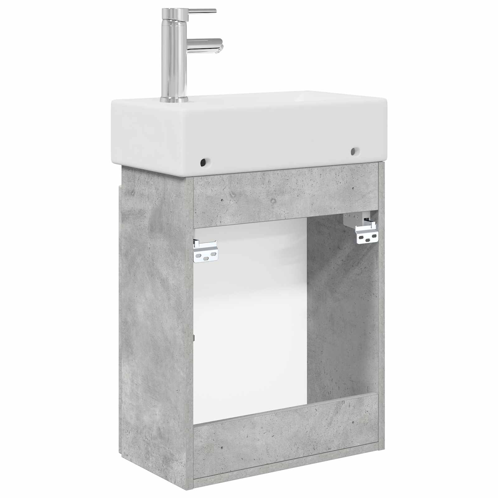 Koupelnová Skříňka S Baterií Betonově Šedá 45,5 X 22,5 X 84 Cm