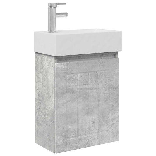 Koupelnová Skříňka S Baterií Betonově Šedá 45,5 X 25,5 X 84 Cm