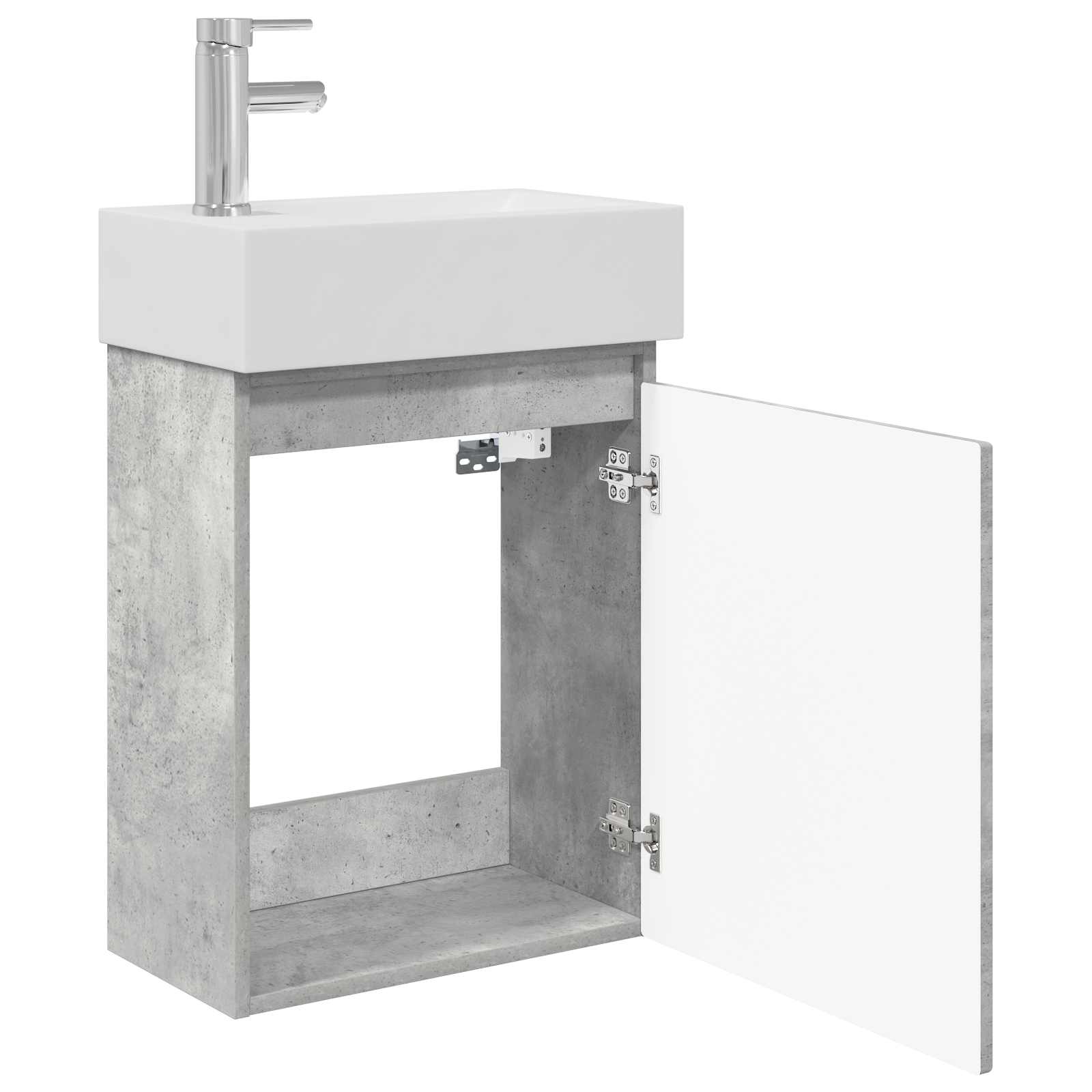 Koupelnová Skříňka S Baterií Betonově Šedá 45,5 X 25,5 X 84 Cm