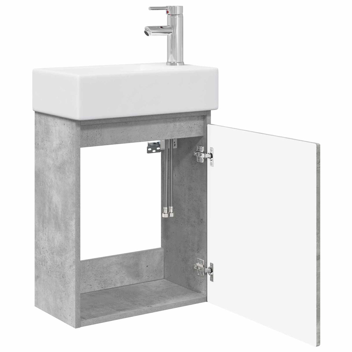 Koupelnová Skříňka S Baterií Betonově Šedá 45,5 X 25,5 X 84 Cm