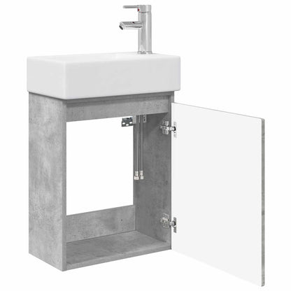 Koupelnová Skříňka S Baterií Betonově Šedá 45,5 X 25,5 X 84 Cm