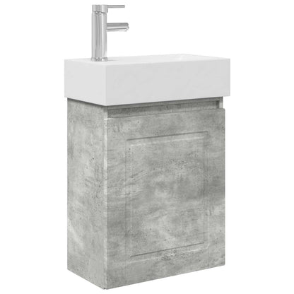 Koupelnová Skříňka S Baterií Betonově Šedá 45,5 X 22,5 X 84 Cm