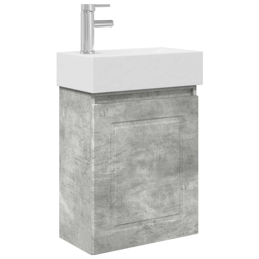 Koupelnová Skříňka S Baterií Betonově Šedá 45,5 X 22,5 X 84 Cm