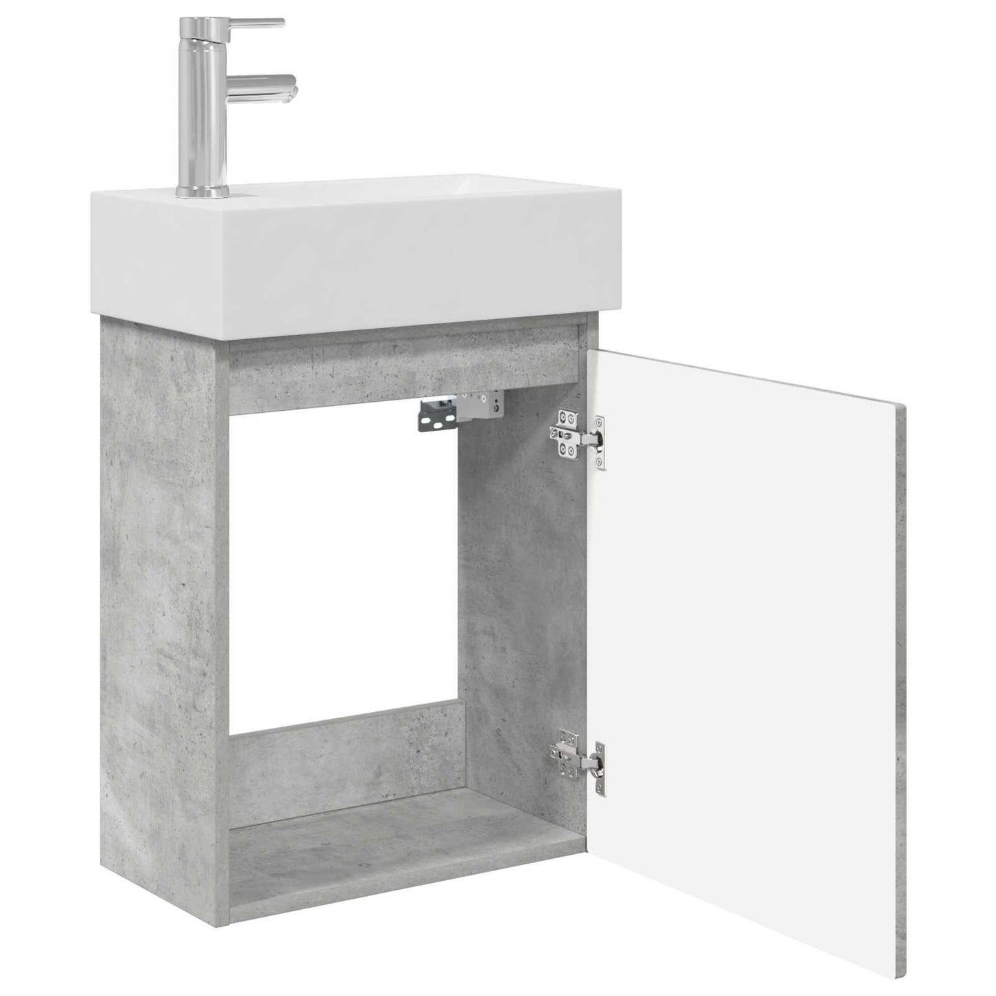 Koupelnová Skříňka S Baterií Betonově Šedá 45,5 X 22,5 X 84 Cm