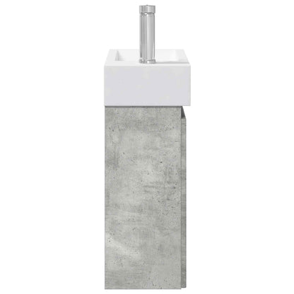Koupelnová Skříňka S Baterií Betonově Šedá 45,5 X 22,5 X 84 Cm