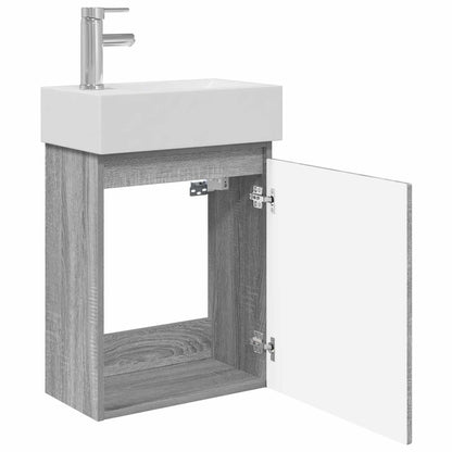 Koupelnová Skříňka S Baterií Šedý Sonoma 45,5 X 22,5 X 84 Cm