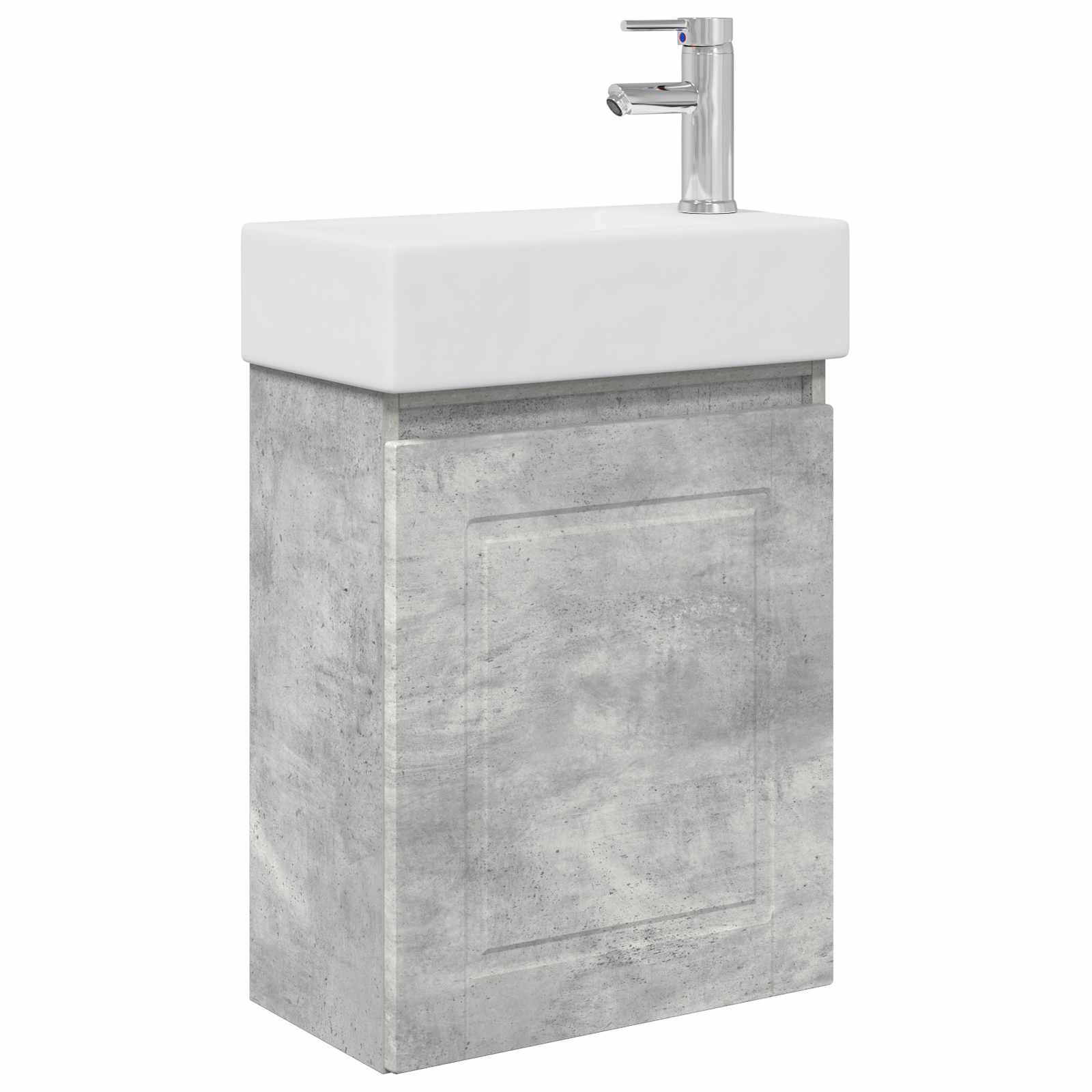 Koupelnová Skříňka S Baterií Betonově Šedá 45,5 X 22,5 X 84 Cm
