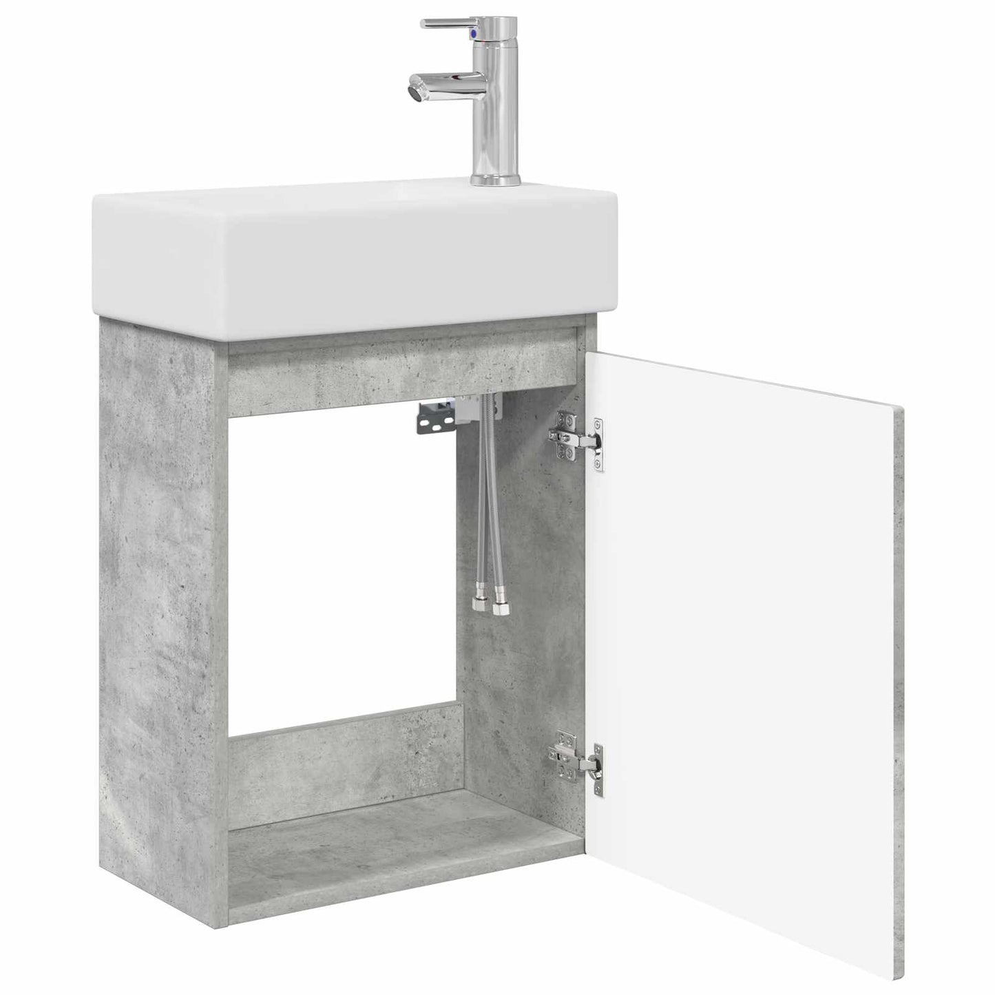 Koupelnová Skříňka S Baterií Betonově Šedá 45,5 X 22,5 X 84 Cm