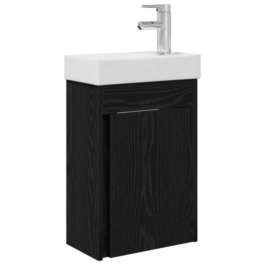 Koupelnová Skříňka S Baterií Černý Dub 40,5 X 22,5 X 62 Cm