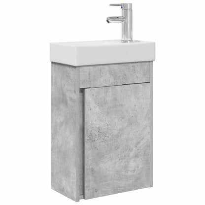 Koupelnová Skříňka S Baterií Betonově Šedá 40,5 X 22,5 X 62 Cm