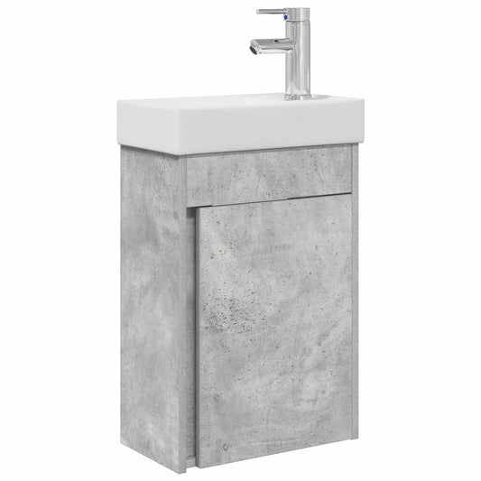 Koupelnová Skříňka S Baterií Betonově Šedá 40,5 X 22,5 X 62 Cm