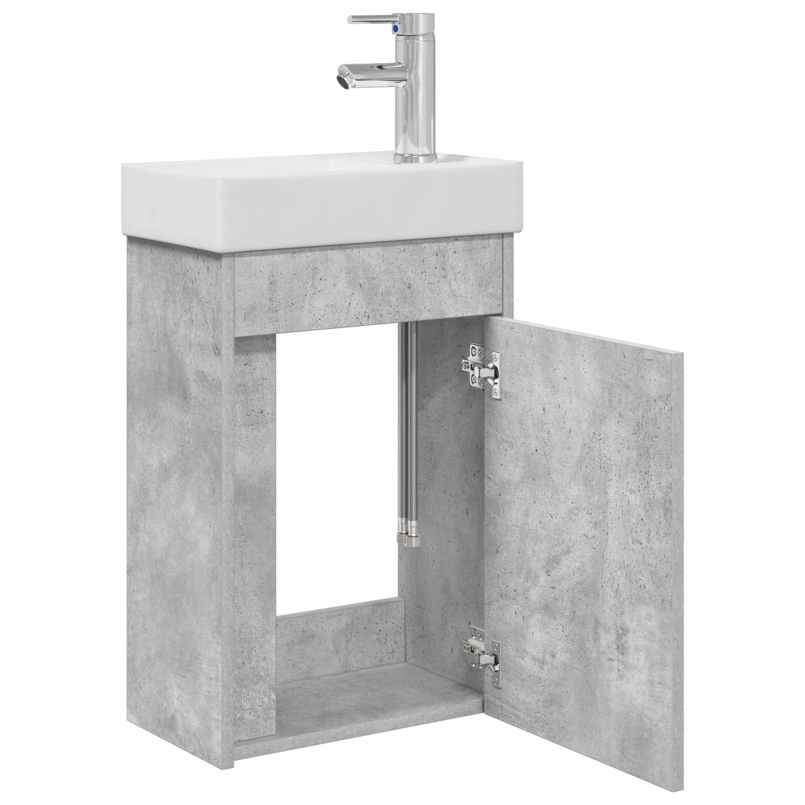 Koupelnová Skříňka S Baterií Betonově Šedá 40,5 X 22,5 X 62 Cm