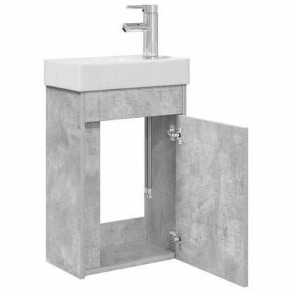Koupelnová Skříňka S Baterií Betonově Šedá 40,5 X 22,5 X 62 Cm