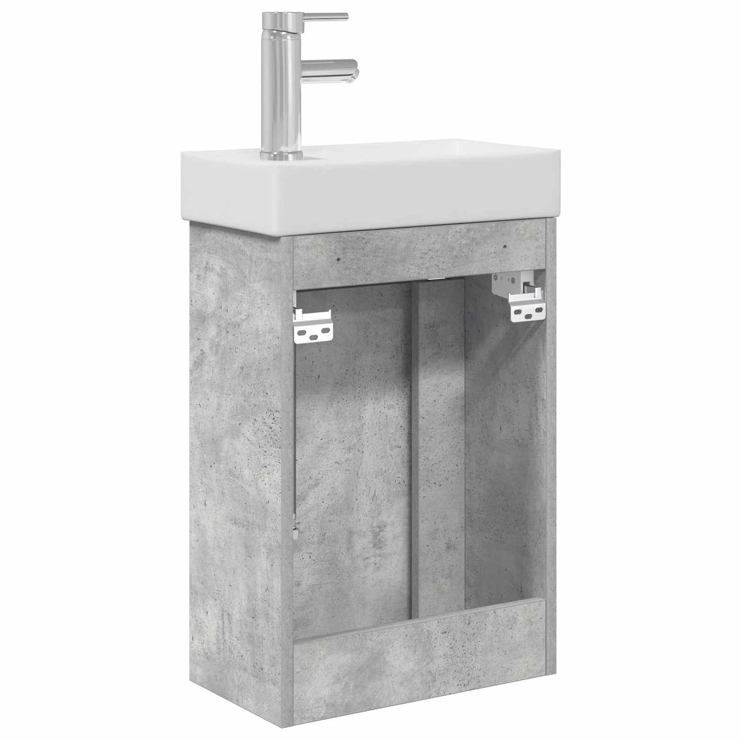 Koupelnová Skříňka S Baterií Betonově Šedá 40,5 X 22,5 X 62 Cm
