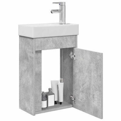 Koupelnová Skříňka S Baterií Betonově Šedá 40,5 X 22,5 X 62 Cm