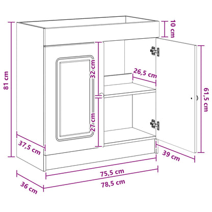 Koupelnová Skříňka Pod Umyvadlo Bílá 78,5 X 37,5 X 81 Cm